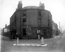 Attercliffe Road, right, at the junction with Princess Street, left. No. 161 Attercliffe Road, Rawsons Arms public house