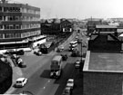 Elevated view of Attercliffe Road showing the junction of Royds Mill Street with Firth Brown and Co Ltd., Research Laboratories under construction