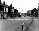 Attercliffe Road with the junction of Effingham Road looking towards Banner's, showing shops including - E. Proctor, Hardy's Bakery, J. Broughton etc. Attercliffe Road with the junction of Effingham Road looking towards Banner's, showing shops including - E. Proctor, Hardy's Bakery, J. Broughton etc.