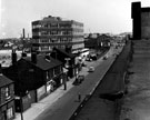 Elevated view of Attercliffe Road showing the junction of Royds Mill Street, properties including No. 199 Royds Post Office, No. 209 Halfway Cafe, Sheffield Smelting Co.(left) and Firth Brown and Co Ltd., Research Laboratories under construction Elevated view of Attercliffe Road showing the junction of Royds Mill Street, properties including No. 199 Royds Post Office, No. 209 Halfway Cafe, Sheffield Smelting Co.(left) and Firth Brown and Co Ltd., Research Laboratories under construction