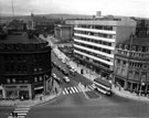 View: s13316 Elevated view of Barkers Pool and Town Hall Square showing (centre) New Oxford House offices and (right) Wilson Peck, music warehouse, Nos. 66 - 70 Leopold Street