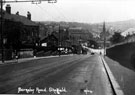 Barnsley Road looking down towards Fir Vale with St. Cuthberts' Church and Trinity Wesleyan Church the centre of picture