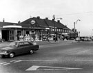 Lane Top Service Station, Rendezvous (Fellows, (Rotherham Ltd.), newsagents, G.K. Greenstreets Ltd., chemist, B.Williams, greengrocer, Arthur Davy and Sons, grocer and Royal London Insurance Society Ltd., Barnsley Road at Sheffield Lane Top