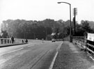 Baslow Road meets Abbeydale Road South during improvements at Totley Rise, September 1961 to June 1963 looking south from railway bridge