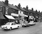 Shops including Co-op Chemists, Park Drapery Store, Wilsons, Taylor's, Broom's, A. Collins, Bellhouse Road