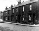 Terraced housing on Belmoor Road, Attercliffe from the junction with Thurley Place on the right