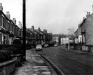 Terraced housing, Bolsover Road looking towards the junction with Lindley Road