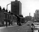 Bolsover Street, Netherthorpe, looking towards Netherthorpe flats, Jessop Hospital and laundry