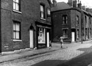 Boyton Street and corner of Wilson Place, Heeley showing No. 37 hairdressers belonging to Miss Edith Morton