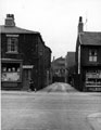 Bramall Lane looking down St. Mary's Lane, No. 20 Patricia, ladies hairdresser, No. 18 Elizabeth Duckenfield, shopkeeper. Court No. 3 behind property on left. Court No. 2 behind property on right