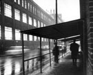 Bus shelters outside English Steel Corporation, River Don Works, Brightside Lane