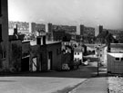 Brocco Street looking down towards Upper Allen Street, St. Annes Church (right) . Netherthorpe Primary School (left centre) and Netherthorpe Flats