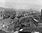 Elevated view of Bromley Street, Netherthorpe, Nineteenth century slums crowd the valley