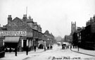 Brook Hill looking towards the St. George's Church from Brightmore Street, showing Longhorn and Co., painters and decorators