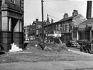 Brown Street at corner of Furnival Street, Rutland Arms, left, Hatfield Ernest W. Ltd., garage, No. 55, Brown Street, right