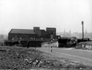 Dereliction, Brunswick Road with Star Corn Mills in the background and old steam engine visible (right0