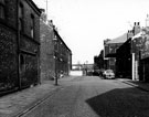 Burgess Road, Attercliffe looking towards Attercliffe Road, showing the junction with Zion Place (left) and part of Newhall Steeel Works (extreme left)