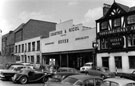 Burgess Street from planned Cole Brothers site, Crabtree and Nicol Ltd., Motor Spirit Service Station and No. 31 Yorkshireman's Arms Public House