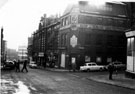 Cambridge Street looking towards Wellington Street and Moorhead, 1960-63, No. 44 R. J. Stokes and Co. Ltd., paint manufacturers, No. 52 Nell's Bar and The Hippodrome Theatre