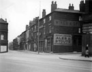 Button Lane and corner of Backfields from Moorhead showing Nos. 18 - 22 Angel Inn