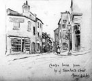 Campo Lane from top of Townhead Street, No. 100 Campo Lane, Henry D. Widdowson and Son, basket makers