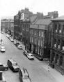 View: s14083 Elevated view of Campo Lane and Hartshead. Building with railings outside is Broadbent House, also known as 'The Old Banker's House', No. 3 Hartshead (corner of Figtree Lane), buildings after Broadbent House are on Campo Lane