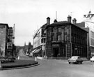 Cemetery Road from The Moor including Midland Bank and Sheffield and Ecclesall Co-operative Society (The Arcade), Ecclesall Road on extreme right
