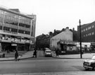 Change Alley photographed from High Street including Kendall and Sons Ltd., umbrella makers and Thornton's Chocolate Kabin (housed in temporary shops)