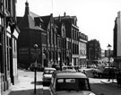 View: s14284 Charles Street looking across Cambridge Street, photographed from Wellington Street, Nos. 11 - 13 Charles Street (on corner), Albert Fowler Ltd., overall factory (former Deaf and Dumb Institute)