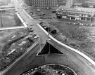 View: s14310 Elevated view of Charter Row and Charter Square from Grosvenor House Hotel, Rockingham Street on right