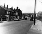 Chesterfield Road including No. 13 Miss M. Siddall, draper, No. 15 Hairdressing Boutique, ladies hairdressers and No. 17 A.K. Colton, greengrocers