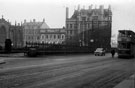 View: s14365 Church Street looking towards East Parade including Parade Chambers and Commercial Union Assurance (tram no 169 can also be seen)