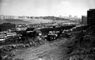 View: s14384 Looking towards Pond Street bus station and Park, during construction of Arundel Gate