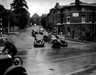 Clarkson Street, Broomhall, showing Glossop Road traffic (University of Sheffield, Edgar Allen Library can be seen at top of road), Fernley Place, right