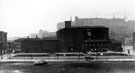 Corn Exchange (foreground) looking towards City Goods Station, construction of Park Hill and Hyde Park Flats in background