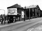 Cricket Inn Road at junction of Aston Street. Grocer and off license, No. 61 Cricket Inn Road on corner. St. John's School, right
