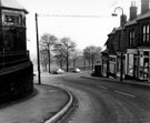 Crookes Valley Road looking towards recreation ground, St. John's Methodist Church, left, No. 205 George W. Booth, ladies outfitter; No. 203 J.R. Davies, drug store; No. 201 J. Needham, fishmonger and No. 199 M. Gullick, ladies hairdresser