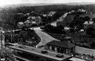 View: s14745 Beauchief and Abbeydale railway station, c.1908, Abbey Lane and Abbeydale Road junction in background, Abbeydale Station Hotel (later Beauchief Hotel) at junction