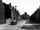Dane Street from Alfred Road looking towards Don Road and River Don Works, Brightside