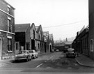 Dixon Street, Kelvin, from Penistone Road looking towards Cornish Street, George Clark (Sheffield) Ltd, North British Steel Works, left and right