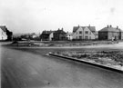 Taken from Deerlands Avenue looking across the traffic island (under construction) to Deerlands Avenue with Wordsworth Avenue running left to right, Parson Cross Estate