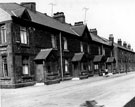 Sir Robert Hadfield's model cottages, built 1894 (Edward Holmes, architect), Nos. 27, 29 etc. Don Road from the junction with Sanderson Street, Brightside