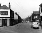 White Lion public house, No. 88 Carbrook Street and Dunlop Street, Brightside looking towards Weedon Street showing No. 220 A. Bruce's corner shop
