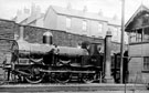 M.S.L.R, No. 552, Steam Locomotive at Bridgehouses Goods Yard, showing the water column and signal box