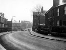 Earl Marshall Road, Grimesthorpe showing Grimesthorpe County School (right) and looking across Grimesthorpe Road  to the Victoria Hotel