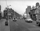 Ecclesall Road at junction of Hanover Street looking towards No. 104 Ecclesall Laundry, No. 97 Earl Grey public house, right