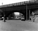 Railway bridge over Effingham Street, Attercliffe Road railway station located top right Railway bridge over Effingham Street, Attercliffe Road railway station located top right