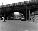 View: s15218 Railway Bridge over Effingham Street, Attercliffe Road Station located top right