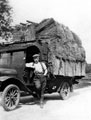 Mr. Harry Fisher (brother of Robert) with the first flat bottomed lorry for fetching hay and straw at Joseph T. Rolfe, hay and seed merchants, Attercliffe Road