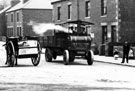 A.E. Belton's steam lorry, Greystones Road looking towards junction with Onslow Road, 1900-1910